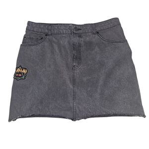 Gray Denim Def Leppard Skirt